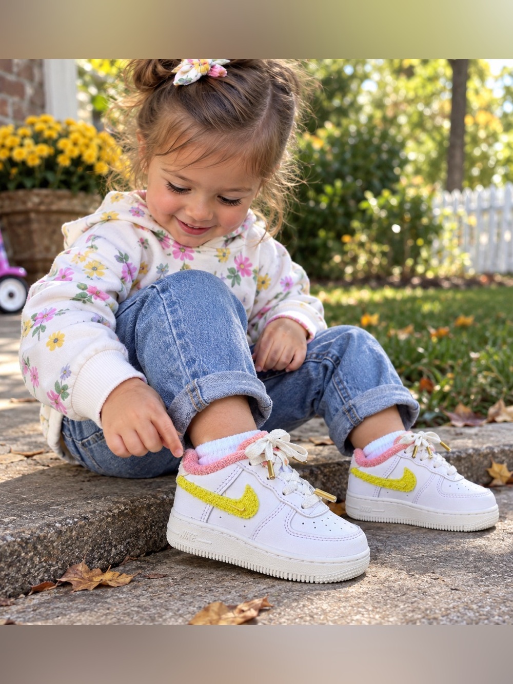 Nike Air Force 1 Toddler 5C White Yellow Strike-Phantom DV2200-100